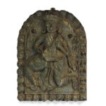 Carved Teak Panel From Gujarat - 19thC