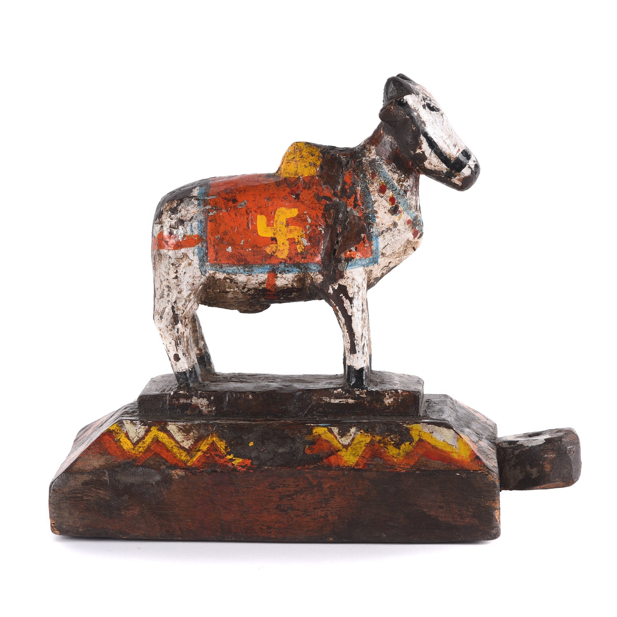 decorative-india-painted-indian-nandi-bull-figurine-from-rajasthan-ca-1920-1_052f7b95-e725-4e99-9616-78b4f8dad5fc Painted Indian Nandi Bull Figurine From Rajasthan - Ca 1920 - Image 1