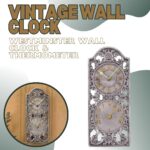 Vintage Outdoor Wall Clock with Thermometer & Barometer 35cm - Image 4