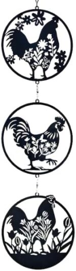 Metal Cockerel Garden Hanging Ornament for Outdoor Decor - Image 3