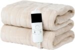 Cream Heated Electric Fleece Throw Blanket 120 x 160cm - Image 2