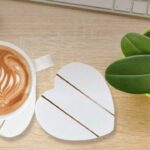 Chic Grey Wood Love Heart Coasters With Storage Box - Image 5