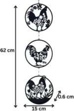 Metal Cockerel Garden Hanging Ornament for Outdoor Decor - Image 2