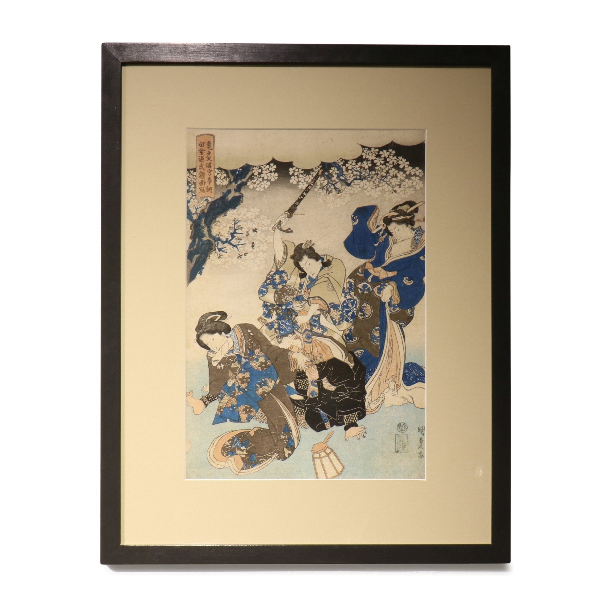 framed-print-old-framed-japanese-oban-woodblock-print-by-utagawa-kunisada-19thc-1 Old Framed Japanese Oban Woodblock Print By Utagawa Kunisada - 19thC - Image 1