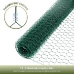5m Green PVC Coated Chicken Wire Mesh Roll with Fixings - Image 8
