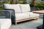 BUXTON - Rope Weave 2 Seater Sofa Set with Piller Coffee Table and 2 Stools - Image 7