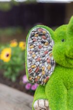 Stone and Grass Effect Elephant Resin Garden Ornament - Image 3
