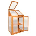 Large 3 Tier Wooden Garden Greenhouse with Polycarbonate Panels - Image 4