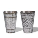 Lassi Cup - Nickel Plated Engraved Brass - Early 20th Century
