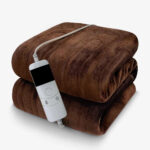 Brown Electric Fleece Throw Blanket 10 Heat Settings 120 x 160cm - Image 2
