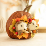 Pumpkin Hedgehog Autumn Decoration Rustic Halloween Ornament - Image 2