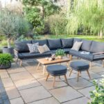 Kimora Corner Garden Set with FSC Acacia & Grey Cushions