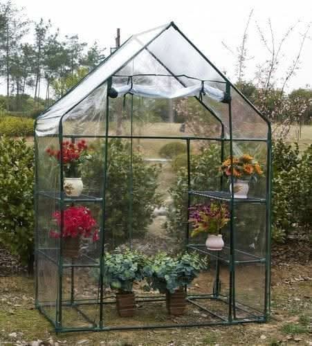 large-double-shelved-walk-in-greenhouse-1 Large Walk In Greenhouse With Double Shelves - Image 1