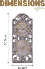 Vintage Outdoor Wall Clock with Thermometer & Barometer 35cm - Image 3