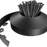 10m Flexible Lawn Edging Border with 20 Pegs Black
