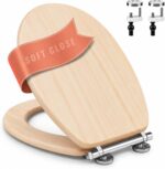 Light Pine MDF Soft Close Toilet Seat with Quick Release