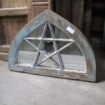 Old Teak Fanlight Mirror - 19thC - Image 3