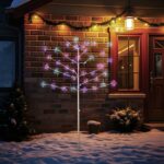 180cm White Christmas Twig Tree with 480 Multicoloured LEDs - Image 5