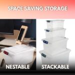 4 Pack Clear Plastic Storage Boxes with Secure Clip Lids - Image 4