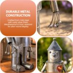 Solar Tin Man Garden Ornament with Light Up Heart Metal Statue 30cm - Image 6
