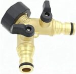 2 Way Brass Garden Hose Splitter Y Valve Connector - Image 7