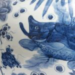 Blue & White Porcelain Double Gourd Jar - Fish Design - Image 2