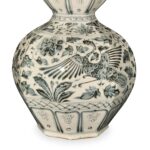 Blue & White Porcelain Double Gourd Vase - Phoenix Design - Image 2