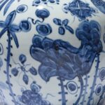 Blue & White Porcelain Ginger Jar - Fish Design - Image 3