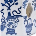 Blue & White Porcelain Hat Stand - Lucky Symbols - Image 4