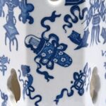 Blue & White Porcelain Hat Stand - Lucky Symbols - Image 5