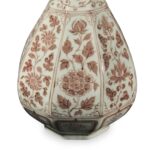Copper-red Porcelain Yuhuchunping Vase - Peony Design - Image 2