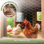 5m Green PVC Coated Chicken Wire Mesh Roll with Fixings - Image 7