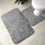 Home Decor Non Slip Memory Foam Bathroom Rug - Grey - Image 2