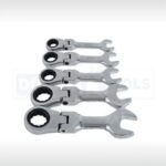 Flexi Ratchet Spanners Stubby Metric Garage Workshop 5 Piece Set - Image 4
