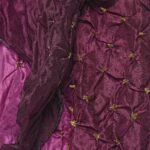 Purple Bandhani Silk Scarf from Rajasthan - Image 2