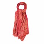 Red Indian Garden Scarf - Merino Wool - Image 2