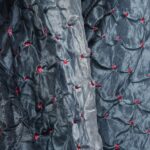 Steel Grey Bandhani Silk Scarf from Rajasthan - Image 2