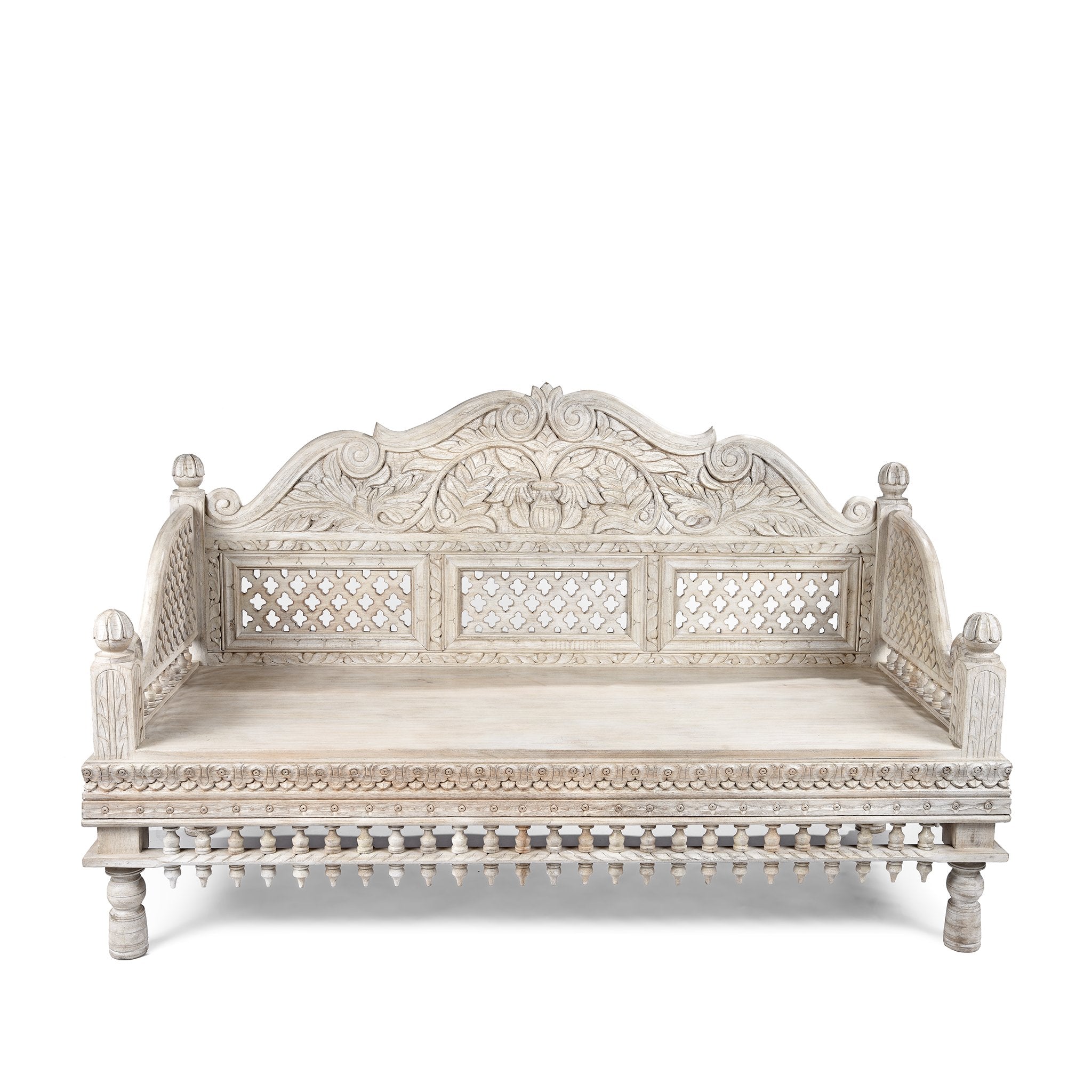 seating-carved-and-limed-mango-wood-daybed-1 Carved & Limed Mango Wood Daybed - Image 1