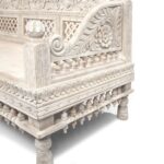 Carved & Limed Mango Wood Daybed - Image 6