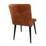 Retro Dining Chair With Tan Leather Seat - Image 2