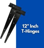 12 Inch Garden Gate Hinges Heavy Duty T Hinges 2 Pack - Image 3