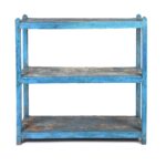 Vintage Indian Shelf With Blue Paint Finish - Ca 1920