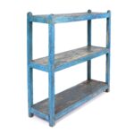 Vintage Indian Shelf With Blue Paint Finish - Ca 1920 - Image 2