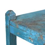 Vintage Indian Shelf With Blue Paint Finish - Ca 1920 - Image 3