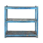 Vintage Indian Shelf With Blue Paint Finish - Ca 1920 - Image 5