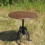 Adjustable Height Round Table - Industrial Style - Image 2