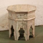 Hexagonal Side Table Made From Painted Reclaimed Teak - Image 2