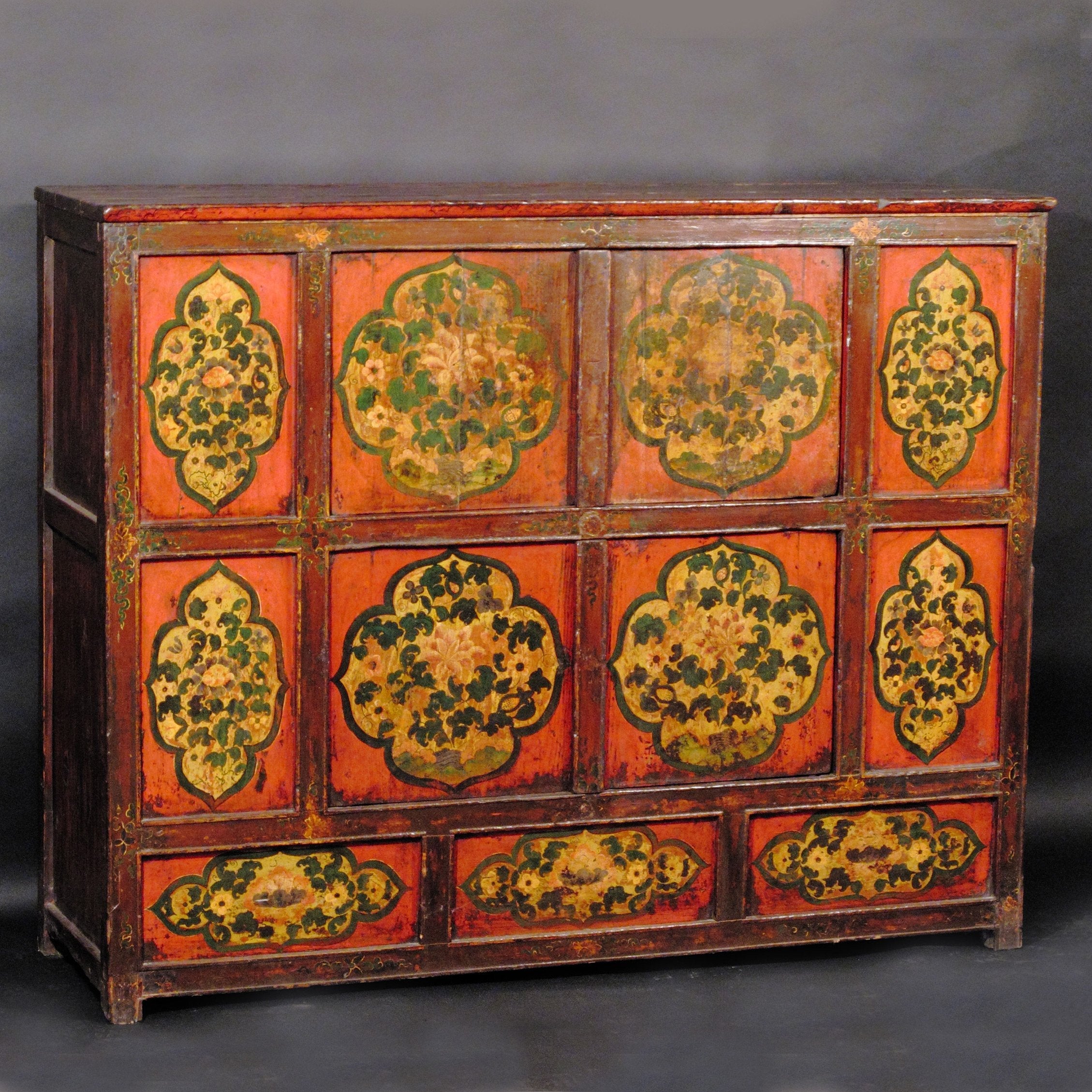 sideboards-tibetan-altar-cabinet-with-original-painting-19thc-1 Tibetan Altar Cabinet with Original Painting - 19thC - Image 1