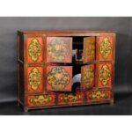 Tibetan Altar Cabinet with Original Painting - 19thC - Image 7