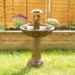 Singing in the Rain Solar Water Fountain Bronze Effect 82cm